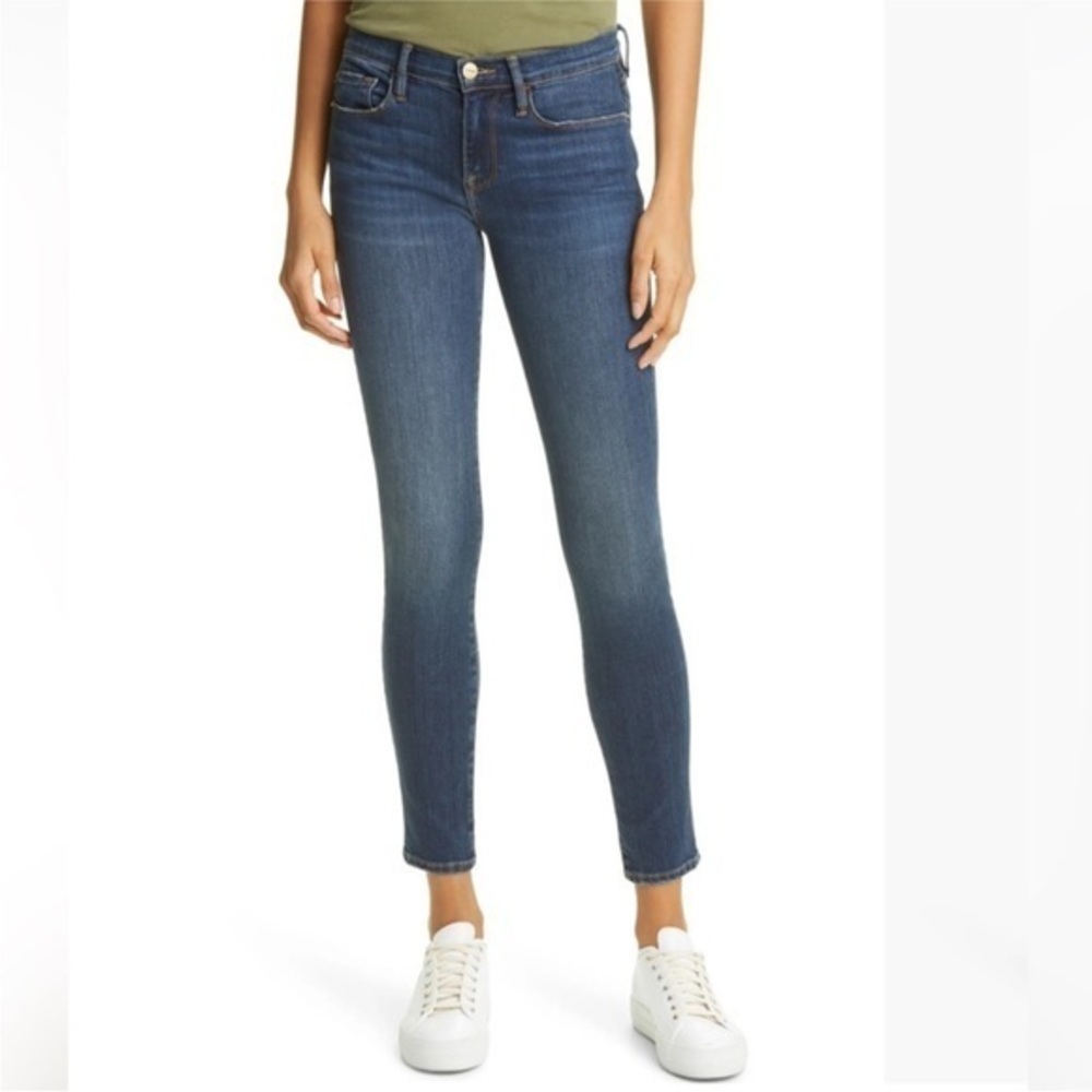 FRAME Le Skinny de Jeanne Medium Denim Jeans in Loyola Size 28